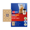 Avery Kraft Brown Round Labels, 60 mm diameter, 180 Labels (980002 / L7106)