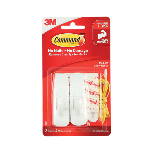Command Hook 17001ANZ Med Pack of 2 Pack of 6