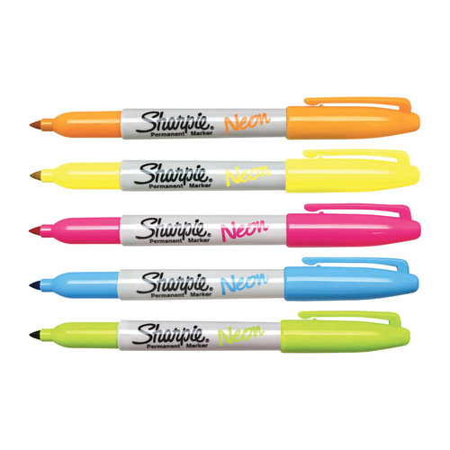 Sharpie Neon Permanent Marker FP Asserted Pack of 5
