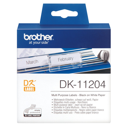 Brother DK11204 White Label - 17mm 54mm - 400 per roll Brother DK11204 White Label - 17mm 54mm - 400 per roll