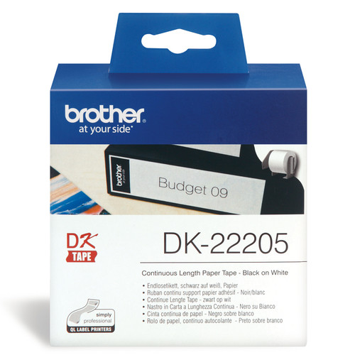 Brother DK22205 White Roll - 62mm x 30.48m Brother DK22205 White Roll - 62mm x 30.48m