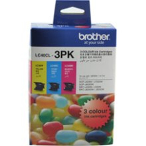Brother LC-40 CL3PK Cyan, Magenta & Yellow Colour Pack - 300 pages each