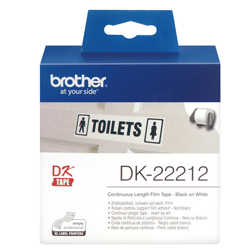Brother DK22212 White Continuous Film Roll - 62mm x 15.24m Brother DK22212 White Continuous Film Roll - 62mm x 15.24m