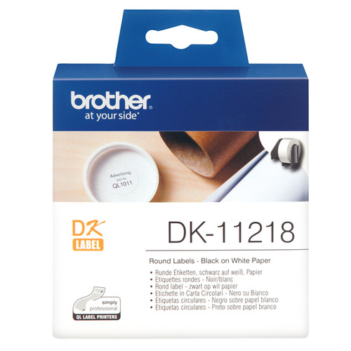 Brother DK11218 White Round Label 24mm Diameter - 1000 per roll Brother DK11218 White Round Label 24mm Diameter - 1000 per roll