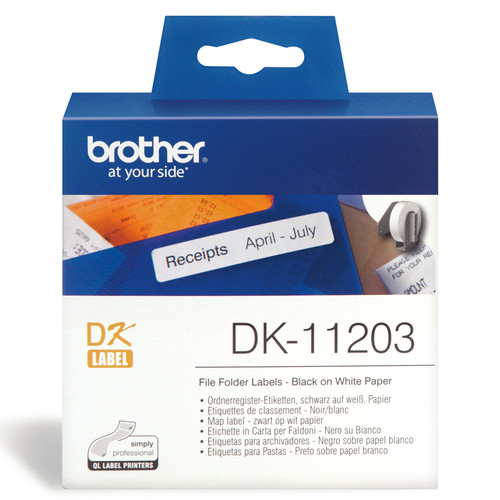 Brother DK11203 White Label - 17mm x 87mm - 300 per roll Brother DK11203 White Label - 17mm x 87mm - 300 per roll