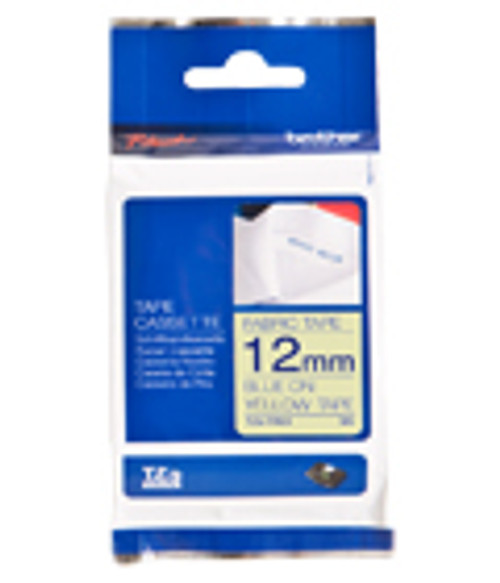Brother Blue on Yellow Fabric Tape 12mm x 3 meters (Not Laminated)