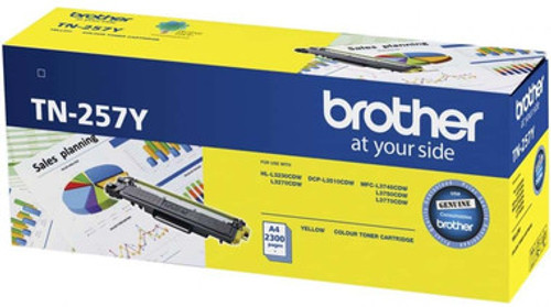 Brother TN-257 Yellow Toner - 2,300 pages