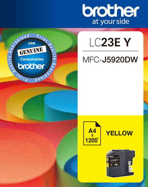 Brother LC-23E Yellow Ink Cartridge - 1,200 pages Brother LC-23E Yellow Ink Cartridge - 1,200 pages
