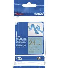 Brother 24mm Gold on Light Blue Ribbon Tape - 4 meters