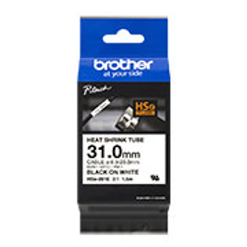 Brother HSE-261E Heat shrink tube - Black on white 31mm