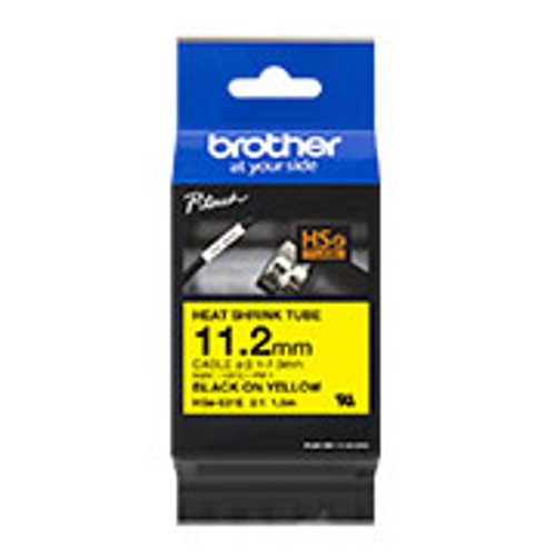 Brother HSE-631E Heat shrink tube - Black on Yellow 11.2mm