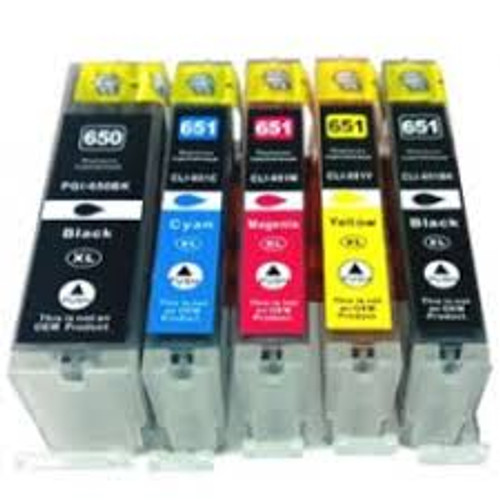 Compatible Canon CLI-651XL Value Pack (Lge Black, Sml Black, Cyan, Magenta & Yellow) Compatible Canon CLI-651XL Value Pack (Lge Black, Sml Black, Cyan, Magenta & Yellow)