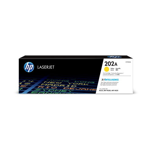 HP 202A Yellow LaserJet Toner Cartridge CF502A