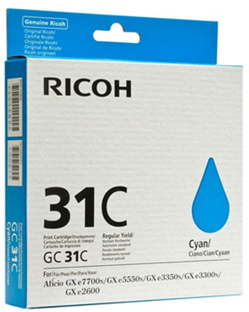 Ricoh GXe3350N Cyan Gel Cartridge - 1K