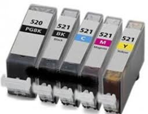 Compatible Canon CLI-521 Ink Value Pack - PGI-520BK, CLI-521BK, C, M,Y Compatible Canon CLI-521 Ink Value Pack - PGI-520BK, CLI-521BK, C, M,Y