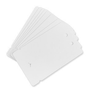 0.76mm White Double Key Tags - per 500 (Holes Punched)