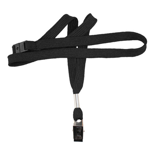 Black Standard Tube Lanyard with Alligator - per 100