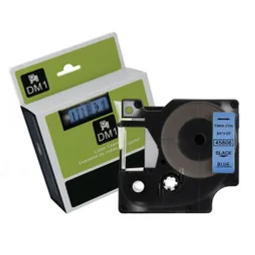 Compatible Dymo SD40911 Label Blue Text on Clear Tape 9mm wide x 7 metres long
