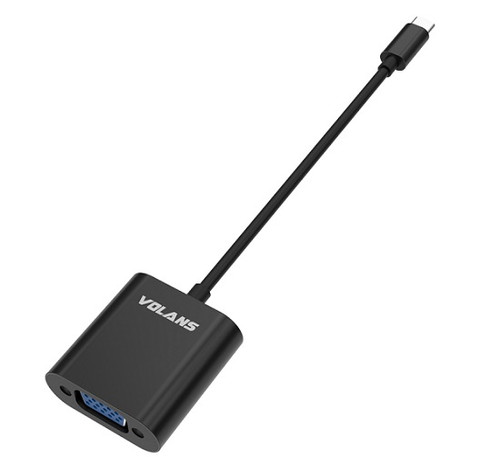 Volans VL-UCVG, Aluminium USB Type-C to VGA Adapter, Plug &amp; Play, 1 Year