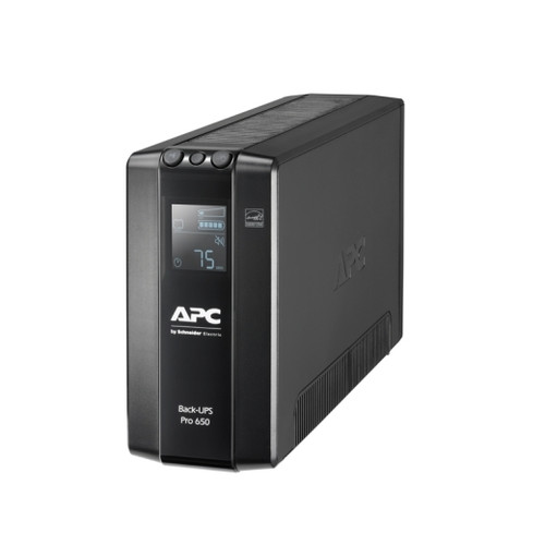 APC Back-UPS Pro 650VA/390W Line Interactive UPS, Tower, 230V/10A Input, 6x IEC C13 Outlets, Lead Acid Battery, LCD, AVR APC Back-UPS Pro 650VA/390W Line Interactive UPS, Tower, 230V/10A Input, 6x IEC C13 Outlets, Lead Acid Battery, LCD, AVR