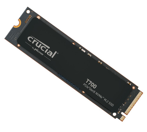 Crucial T700 4TB Gen5 NVMe SSD - 12400/11800MB/s R/W 2400TBW 1500K IOPs 1.5M hrs MTTF with DirectStorage for Intel 13th Gen & AMD Ryzen 7000