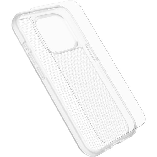 OtterBox React Case with Screen Protector Apple iPhone 15 Pro (6.1') Clear - (78-81235),DROP+ Military Standard Case ,2X Anti-Scratch Screen Protector