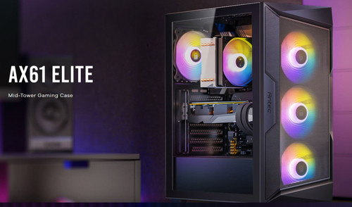 Antec AX61 Elite ATX, 4x ARGB 120mm Fans included, Up to 8x 120mm. 360mm Radiator Front & 240mm Top, 32CM GPU & 16CM CPU, High Airflow Gaming Case Antec AX61 Elite ATX, 4x ARGB 120mm Fans included, Up to 8x 120mm. 360mm Radiator Front & 240mm Top, 32CM GPU & 16CM CPU, High Airflow Gaming Case