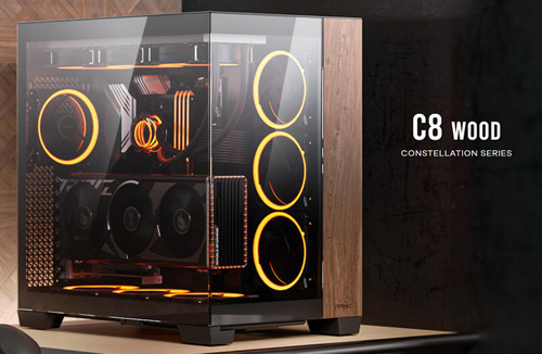 Antec C8 Wood E-ATX, ATX, Seamless Edge View Front and Side, USB-C, 4mm Tempered Glass, 360mm liquid cooler top, bottom, side. 2x USB 3.0 Black Case. Antec C8 Wood E-ATX, ATX, Seamless Edge View Front and Side, USB-C, 4mm Tempered Glass, 360mm liquid cooler top, bottom, side. 2x USB 3.0 Black Case.