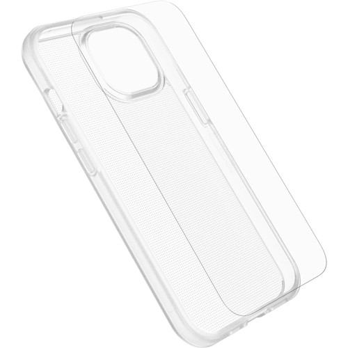 OtterBox React Case with Screen Protector Apple iPhone 15 (6.1') Clear - (78-81238), DROP+ Military Standard Case ,2X Anti-Scratch Screen Protector