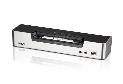 Aten Desktop KVMP Switch 2 Port Dual Display DVI Dual Link w/ audio, 2x Custom KVM Cables Included, 2x USB Port, Selection Via Front Panel Aten Desktop KVMP Switch 2 Port Dual Display DVI Dual Link w/ audio, 2x Custom KVM Cables Included, 2x USB Port, Selection Via Front Panel