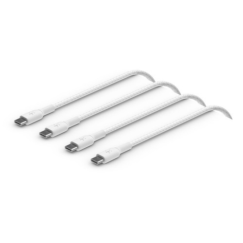 Belkin BoostCharge Braided USB-C to USB-C Cable (1m/3.3ft) - White (CAB004bt1MWH2PK)