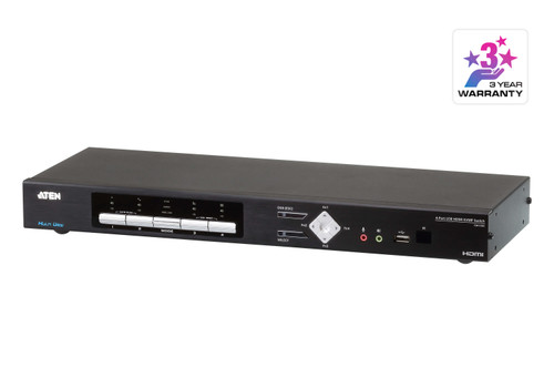 Aten Desktop KVMP Switch 4 Port Multi-View 4k HDMI w/ audio, 4x USB HDMI Cables Included, 2x USB Port, Selection Via Front Panel Aten Desktop KVMP Switch 4 Port Multi-View 4k HDMI w/ audio, 4x USB HDMI Cables Included, 2x USB Port, Selection Via Front Panel