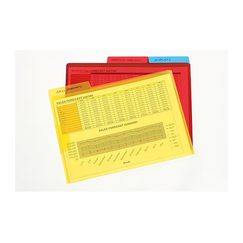 Marbig File A4 Letter Reinforced & Tab Pack of 3