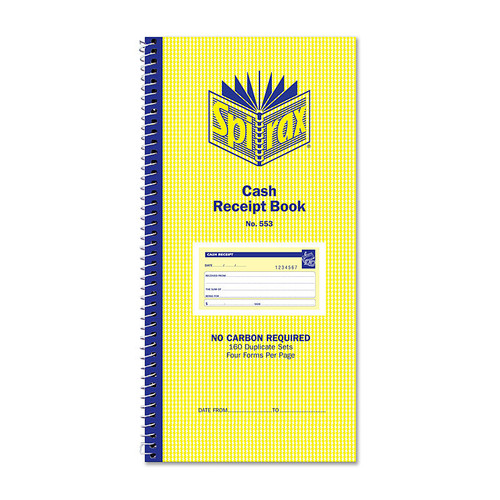 Spirax 553 Cash Receipt Book No Carbon Required Pack of 10