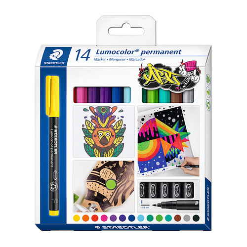 Staedtler Permanent Marker 318 Fine Assorted Pack of 14