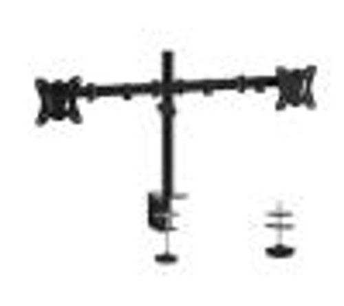 Shintaro Dual Monitor Mount for 10''-27'' Screen, Articulated Arms, F-Clamp & Bolt, 360 Rotation, 180 Swivel, 90 Tilt, 8kgs Max Load Weight