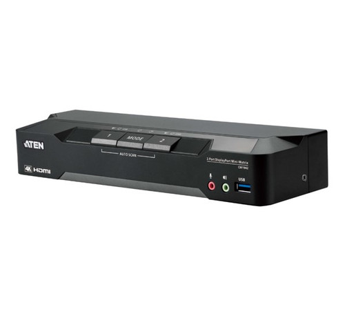 Aten CM1942-AT-U 2-Port 4K DisplayPort Dual Display Mini-Matrix Boundless KVM Switch, Resolutions up to 4K DCI (4096 x 2160 @ 60 Hz) Aten CM1942-AT-U 2-Port 4K DisplayPort Dual Display Mini-Matrix Boundless KVM Switch, Resolutions up to 4K DCI (4096 x 2160 @ 60 Hz)