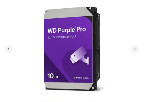 Western Digital WD102PURP Purple Pro 10TB 3.5' Surveillance HDD 7200RPM 256MB SATA3 265MB/s 550TBW 24x7 64 Cameras AV NVR DVR 2.5mil MTBF 5yrs Western Digital WD102PURP Purple Pro 10TB 3.5' Surveillance HDD 7200RPM 256MB SATA3 265MB/s 550TBW 24x7 64 Cameras AV NVR DVR 2.5mil MTBF 5yrs