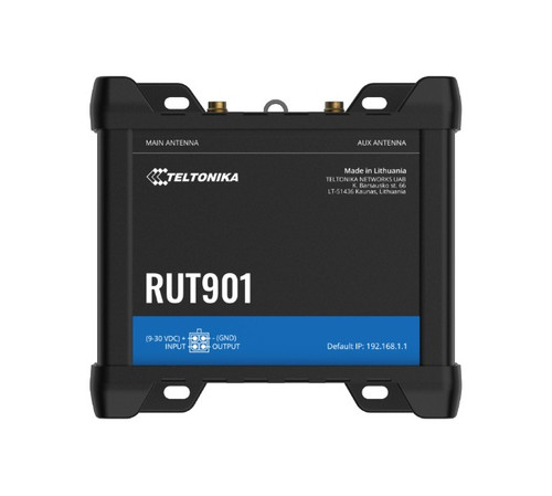 Teltonika RUT901 Industrial Cellular Router, 4G LTE (Cat 4), Dual SIM, Wi-Fi, MQTT, Modbus TCP, DNP3, PSU included Teltonika RUT901 Industrial Cellular Router, 4G LTE (Cat 4), Dual SIM, Wi-Fi, MQTT, Modbus TCP, DNP3, PSU included