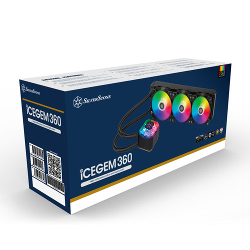 Silverstone IceGem 360 high-performance ARGB AIO liquid cooler with 3 x 120mm ARGB fans Silverstone IceGem 360 high-performance ARGB AIO liquid cooler with 3 x 120mm ARGB fans