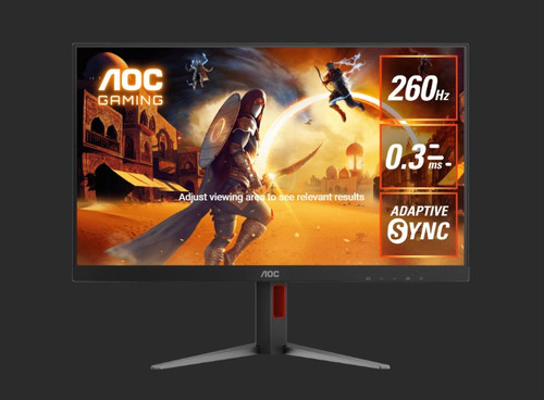 AOC 27' 260Hz 2560 × 1440 (QHD) 0.3ms, HDR400, Fast IPS, HDMI2.0 × 1 DisplayPort1.4 × 1 Adaptive Sync,  Height Adjust Gaming Monitor