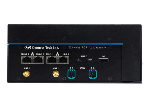 Connect Tech Anvil Embedded System with NVIDIA Jetson AGX Orin 64GB Module with Active Cooling and GMSL Camera Platform, (2) x 2TB NVMe, WiFi5 Connect Tech Anvil Embedded System with NVIDIA Jetson AGX Orin 64GB Module with Active Cooling and GMSL Camera Platform, (2) x 2TB NVMe, WiFi5