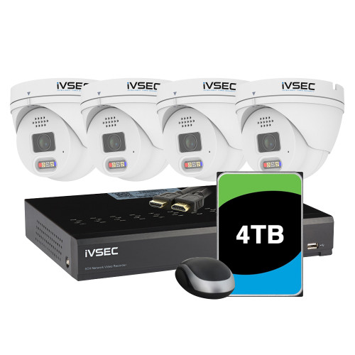 IVSEC KIT 4 X NC340ADXB 12MP IP CAM WITH ADV DET  NR3082XB-4TB 8 x PoE NVR 4K