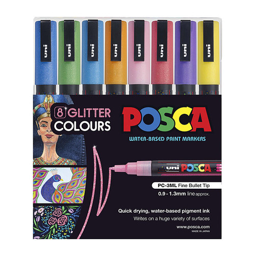Posca PC-3M Paint Glitter Pack 8