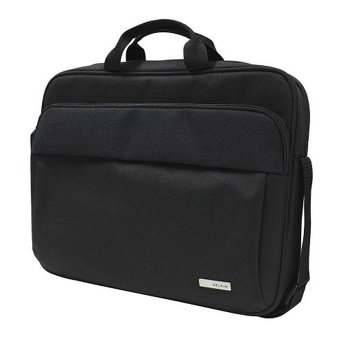 Belkin 15.6' Simple Toploader Laptop Bag - Black (F8N657), Comfortable Shoulder Strap, Made for Long Travelling, 2 Years Warranty,