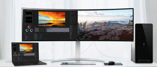 LG 49' 32:9 UltraWide Dual QHD Nano IPS™ 5120x1440 Curved -USB C, HDMI, DP, HDR400, USB-C (90w PD) Height Adjus, Speaker, Professional Monitor (LS) LG 49' 32:9 UltraWide Dual QHD Nano IPS™ 5120x1440 Curved -USB C, HDMI, DP, HDR400, USB-C (90w PD) Height Adjus, Speaker, Professional Monitor (LS)