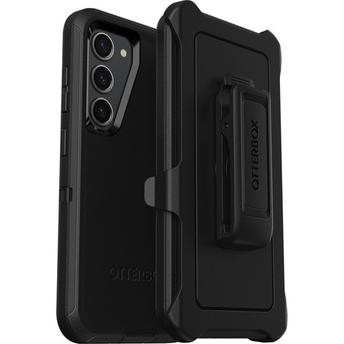 OtterBox Defender Samsung Galaxy S23 5G (6.1') Case Black - (77-91036), DROP+ 4X Military Standard, Included Holster, Rugged, 7 Years Warranty