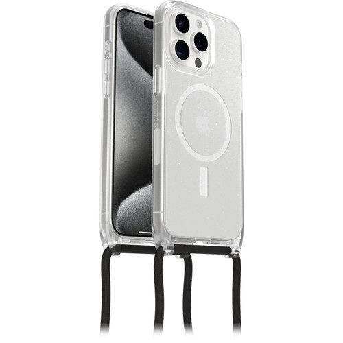 OtterBox React Necklace MagSafe Apple iPhone 15 Pro Max (6.7') Case Stardust (Clear Glitter) -(77-93589),DROP+ Military Standard,Detachable Nylon