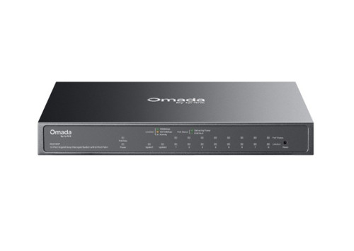 TP-Link ES210GP Omada 10-Port Gigabit Easy Managed Switch with 8-Port PoE+,  8× Gigabit PoE+ Ports, 1x Gigabit Non-PoE Ports, 1× Combo Gigabit RJ45/SF