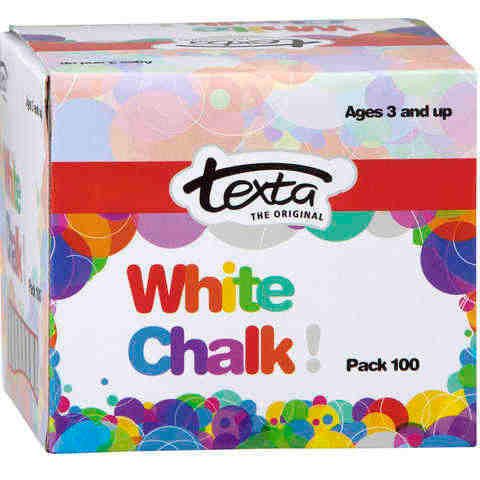 Chalk 11cm x 8cm long Texta 50265 Pack 100 Sticks White